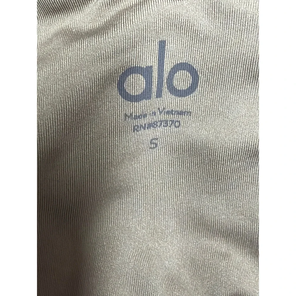 Alo Yoga Bra Womens S Beige Wellness Ribbed Scoop Neck Activewear Tank Top